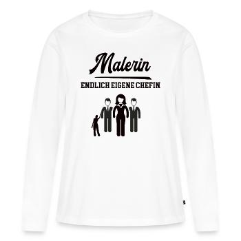 Malerin Chefin Meisterin Selbstständigkeit Gründer - Frauen Premium Bio Langarmshirt - Weiß - Vorne - Julia (174cm)