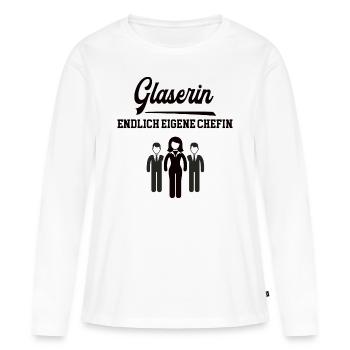 Glaserin Chefin Selbstständigkeit Glaserei Betrieb - Frauen Premium Bio Langarmshirt - Weiß - Vorne - Julia (174cm)