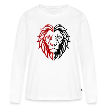 Tête de lion - T-shirt manches longues Premium bio Femme - blanc - Devant - Julia (174cm)
