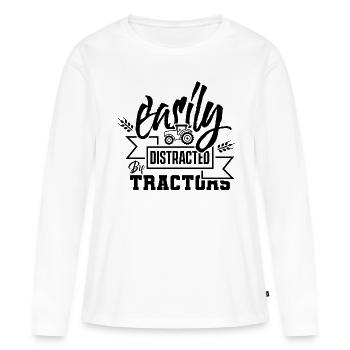 Slightly Distracted From Tractors Trecker Tractor - Women's Premium Organic Long Sleeve Shirt - white - Front - Julia (174cm)
