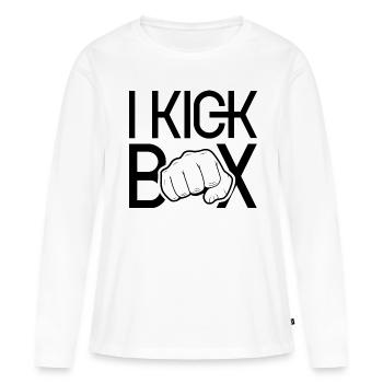 Je Kickboxing Kickboxer Kickboxing Kickboxing - T-shirt manches longues Premium bio Femme - blanc - Devant - Julia (174cm)
