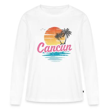 Cancun - T-shirt manches longues Premium bio Femme - blanc - Devant - Julia (174cm)