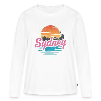 Ville de Sydney - T-shirt manches longues Premium bio Femme - blanc - Devant - Julia (174cm)