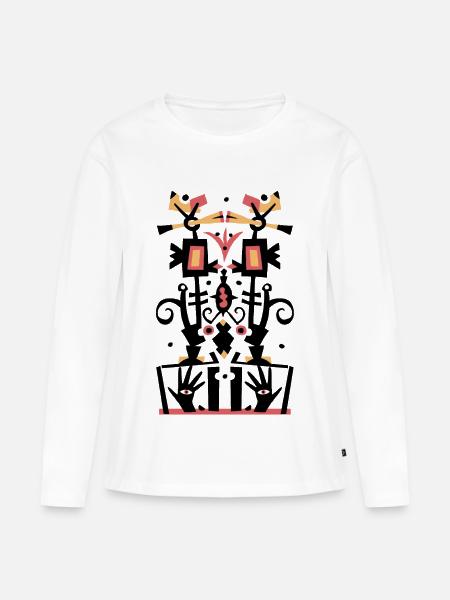 Hände - Frauen Premium Bio Langarmshirt - Weiß