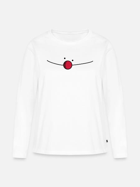 Pappnase Clown (b) - Frauen Premium Bio Langarmshirt - Weiß