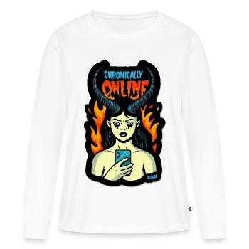 Chronically Online Inferno Maiden - Women's Premium Organic Long Sleeve Shirt - white - Front - Julia (174cm)