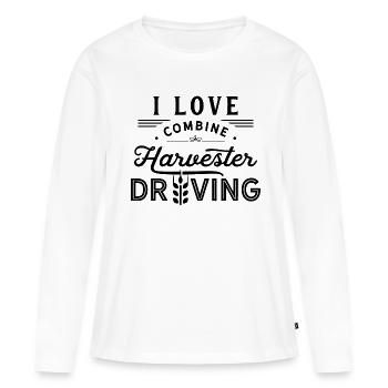 I Love Combine Harvestdriving Driving Combine Driver - Women's Premium Organic Long Sleeve Shirt - white - Front - Julia (174cm)