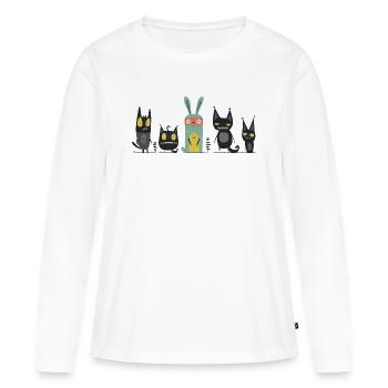Le Super Lapin et les Méchants - T-shirt manches longues Premium bio Femme - blanc - Devant - Julia (174cm)