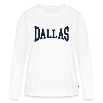 Dallas - Frauen Premium Bio Langarmshirt - Weiß - Vorne - Julia (174cm)