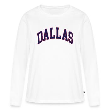 Dallas - Frauen Premium Bio Langarmshirt - Weiß - Vorne - Julia (174cm)