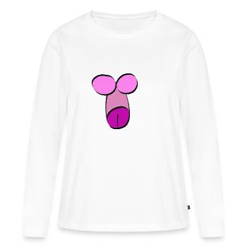 Gros pénis queue queue bite - T-shirt manches longues Premium bio Femme - blanc - Devant - Julia (174cm)
