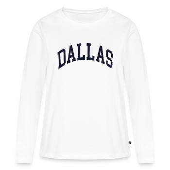 Dallas - Frauen Premium Bio Langarmshirt - Weiß - Vorne - Julia (174cm)