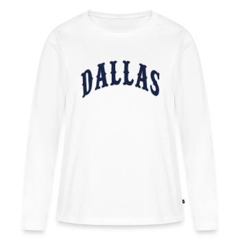 Dallas - Frauen Premium Bio Langarmshirt - Weiß - Vorne - Julia (174cm)