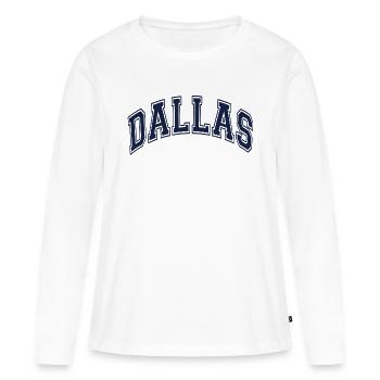 Dallas - Frauen Premium Bio Langarmshirt - Weiß - Vorne - Julia (174cm)