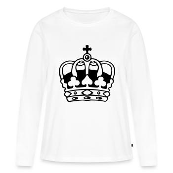 Couronne / Couronne - T-shirt manches longues Premium bio Femme - blanc - Devant - Julia (174cm)