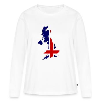 UK / United Kingdom - T-shirt manches longues Premium bio Femme - blanc - Devant - Julia (174cm)