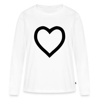 Heart outline - T-shirt manches longues Premium bio Femme - blanc - Devant - Julia (174cm)