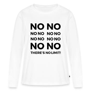 NO LIMIT - Frauen Premium Bio Langarmshirt - Weiß - Vorne - Julia (174cm)