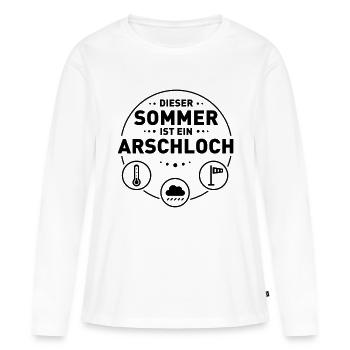 Dieser Sommer ist ein Arschloch - Frauen Premium Bio Langarmshirt - Weiß - Vorne - Julia (174cm)