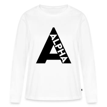 A l'OTAN - T-shirt manches longues Premium bio Femme - blanc - Devant - Julia (174cm)