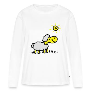 Moutons Sun 3 - T-shirt manches longues Premium bio Femme - blanc - Devant - Julia (174cm)