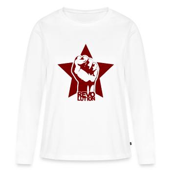 Revolution - T-shirt manches longues Premium bio Femme - blanc - Devant - Julia (174cm)