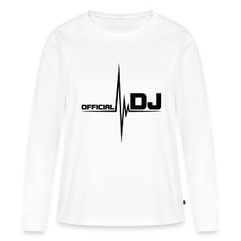 DJ Cool Club Musique Pulse Heartbeat officiel - T-shirt manches longues Premium bio Femme - blanc - Devant - Julia (174cm)