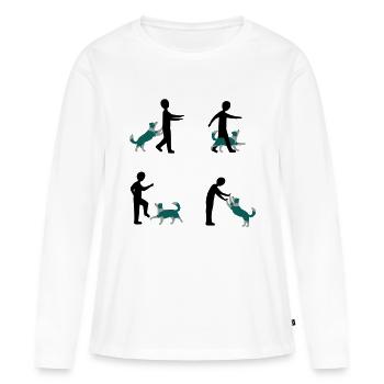Dog Dancing 3-1 - Frauen Premium Bio Langarmshirt - Weiß - Vorne - Julia (174cm)