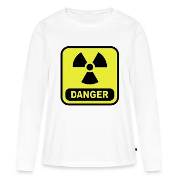 atome de danger - T-shirt manches longues Premium bio Femme - blanc - Devant - Julia (174cm)