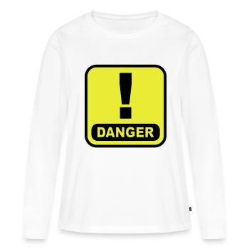 Danger Ausrugezeichen - T-shirt manches longues Premium bio Femme - blanc - Devant - Julia (174cm)