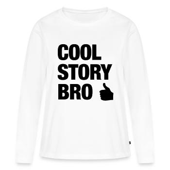Histoire fraîche Bro Thumb Up - T-shirt manches longues Premium bio Femme - blanc - Devant - Julia (174cm)