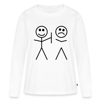 Wicked chiffre de bâton humour - T-shirt manches longues Premium bio Femme - blanc - Devant - Julia (174cm)