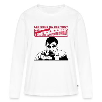 les cons ça ose tout 1963 lino ventura - T-shirt manches longues Premium bio Femme - blanc - Devant - Julia (174cm)