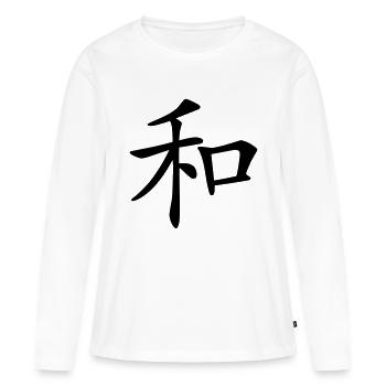 Peace - T-shirt manches longues Premium bio Femme - blanc - Devant - Julia (174cm)