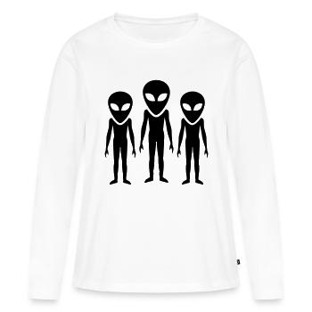 Alien - T-shirt manches longues Premium bio Femme - blanc - Devant - Julia (174cm)