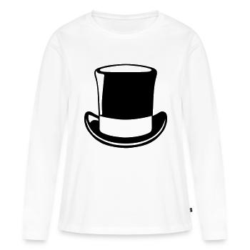 grand chapeau melon 1612 - T-shirt manches longues Premium bio Femme - blanc - Devant - Julia (174cm)