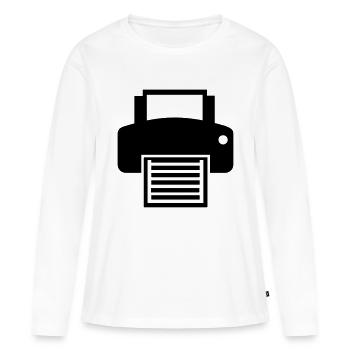 Drucker - Frauen Premium Bio Langarmshirt - Weiß - Vorne - Julia (174cm)