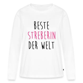 Streber Streberin Schule Kollegen Freund Lehrer - Frauen Premium Bio Langarmshirt - Weiß - Vorne - Julia (174cm)