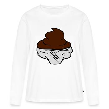 changement diarrhée couches bébé enfant mignon dou - T-shirt manches longues Premium bio Femme - blanc - Devant - Julia (174cm)