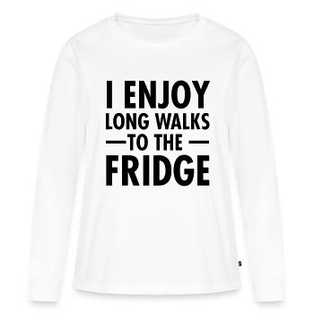 I Enjoy Long Walks To The Fridge - Marathon - Women's Premium Organic Long Sleeve Shirt - white - Front - Julia (174cm)