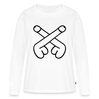 dicks symbol - Frauen Premium Bio Langarmshirt - Weiß - Vorne - Julia (174cm)