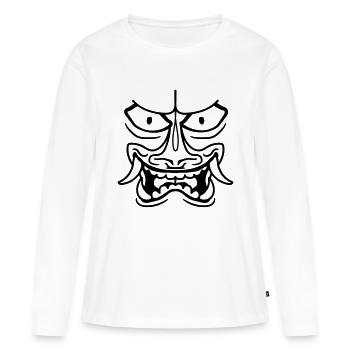 face au mal - T-shirt manches longues Premium bio Femme - blanc - Devant - Julia (174cm)