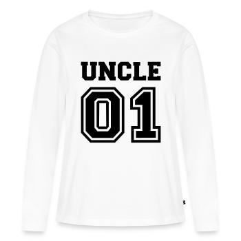 Oncle - T-shirt manches longues Premium bio Femme - blanc - Devant - Julia (174cm)
