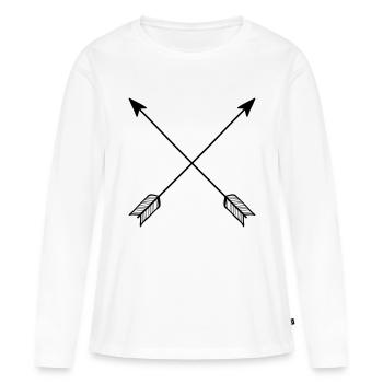 Hipster Arrows, Vintage, Hipsters, Arrow - T-shirt manches longues Premium bio Femme - blanc - Devant - Julia (174cm)