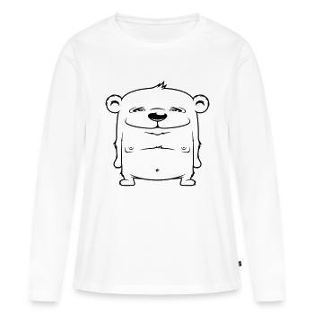 bärchen - Frauen Premium Bio Langarmshirt - Weiß - Vorne - Julia (174cm)