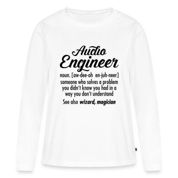 Audio Engineer - Definition - T-shirt manches longues Premium bio Femme - blanc - Devant - Julia (174cm)