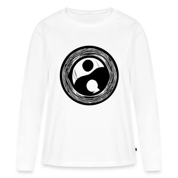 Yin Yang Signe Symbole Paix Bonheur Vecteur 11 - T-shirt manches longues Premium bio Femme - blanc - Devant - Julia (174cm)