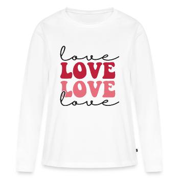 Love valentin - Saint-Valentin - T-shirt manches longues Premium bio Femme - blanc - Devant - Julia (174cm)