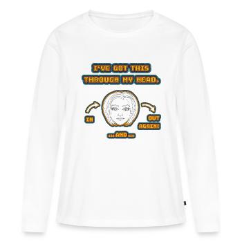 Design drôle et non réfléchi / dictons drôles - T-shirt manches longues Premium bio Femme - blanc - Devant - Julia (174cm)