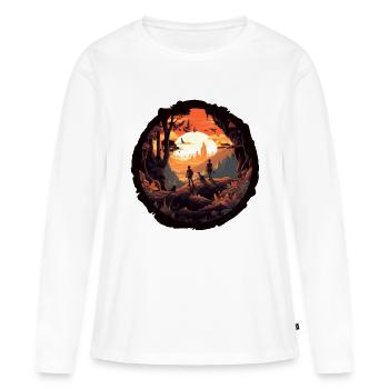 Voyage magique - T-shirt manches longues Premium bio Femme - blanc - Devant - Julia (174cm)